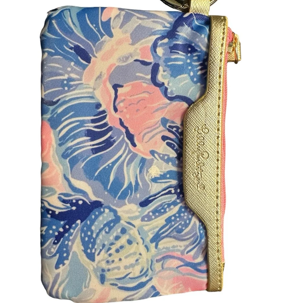 LILLY PULITZER keyring change purse/wallet with ID window NWOT